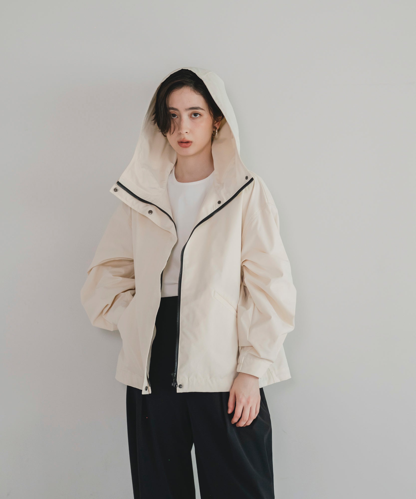 【Water Repellent】Stand Collar Flared Blouson