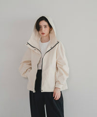 【Water Repellent】Stand Collar Flared Blouson