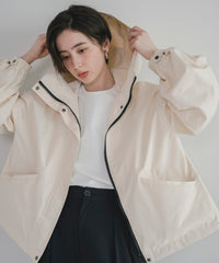 【Water Repellent】Stand Collar Flared Blouson