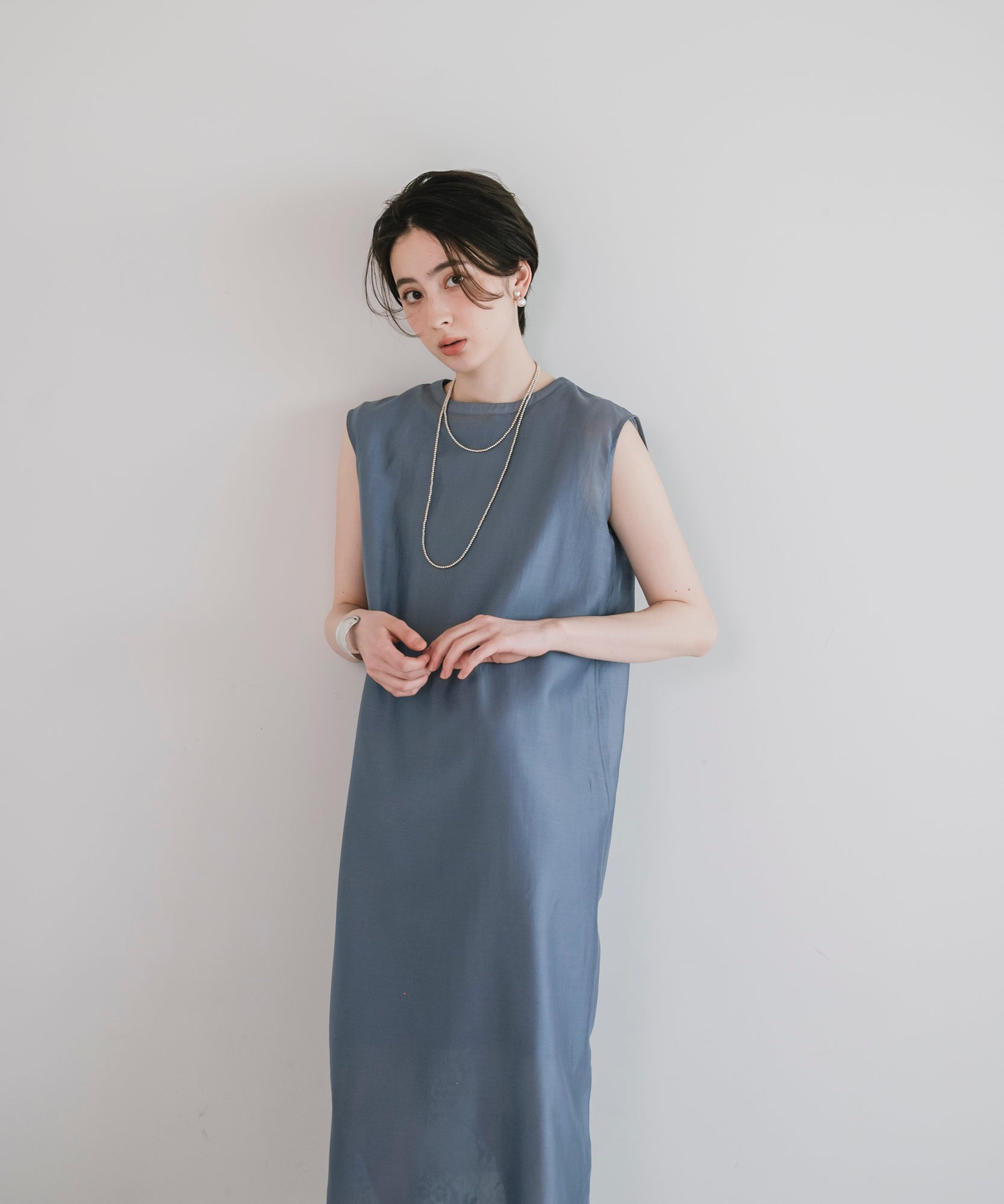 【Layerable】Lace Layered Sleeveless Onepiece