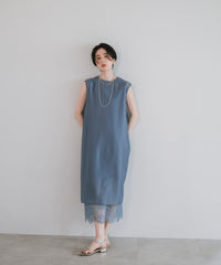 【Layerable】Lace Layered Sleeveless Onepiece