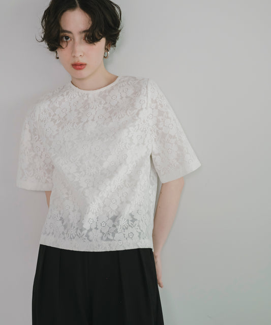 【Wrinkle Prevention】Lace Basic Tshirts
