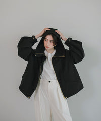 【Water Repellent】Stand Collar Flared Blouson