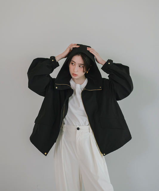 【Water Repellent】Stand Collar Flared Blouson