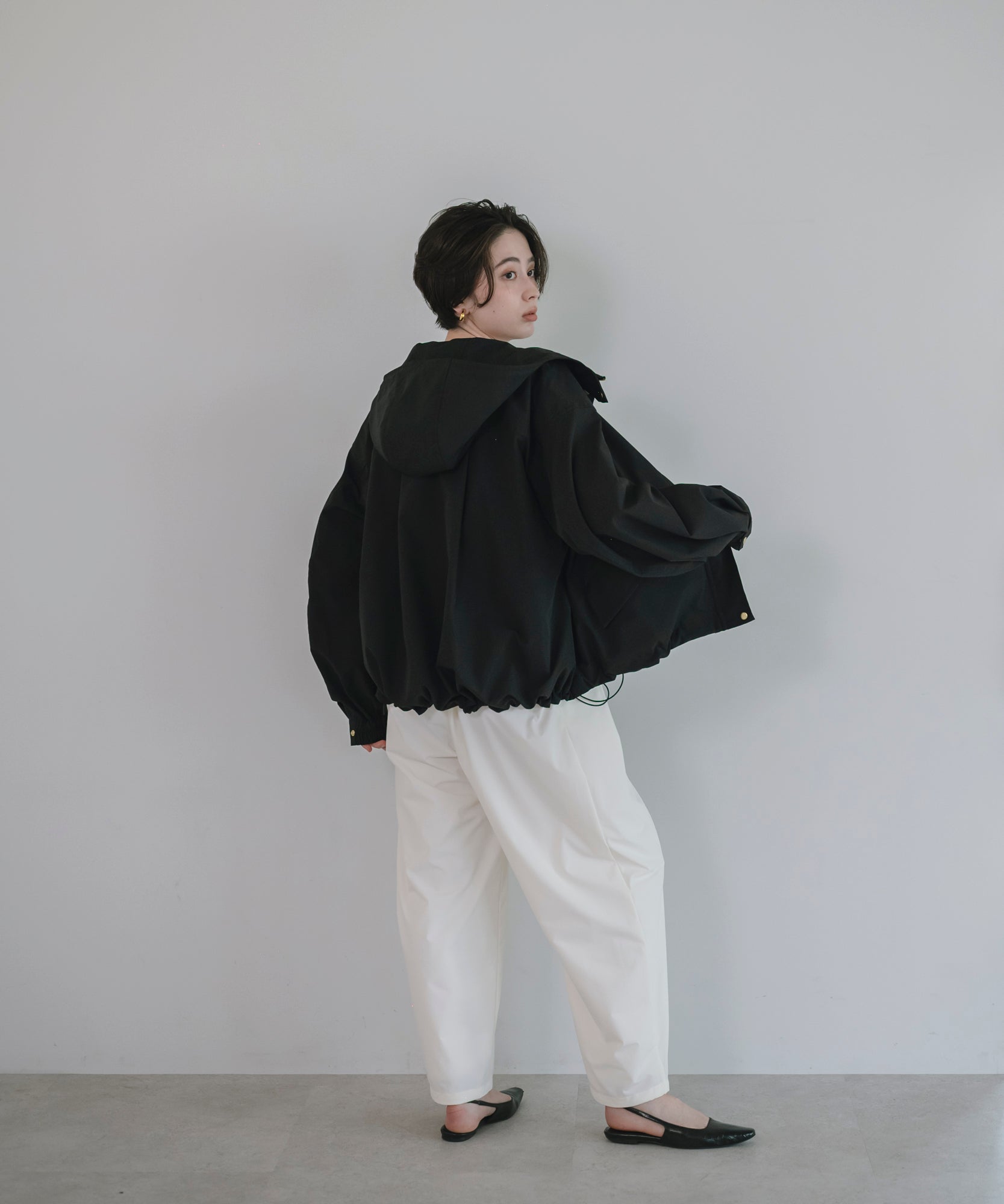 【Water Repellent】Stand Collar Flared Blouson