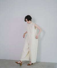 【Wrinkle Prevention】Cocoon Sleeveless All In One