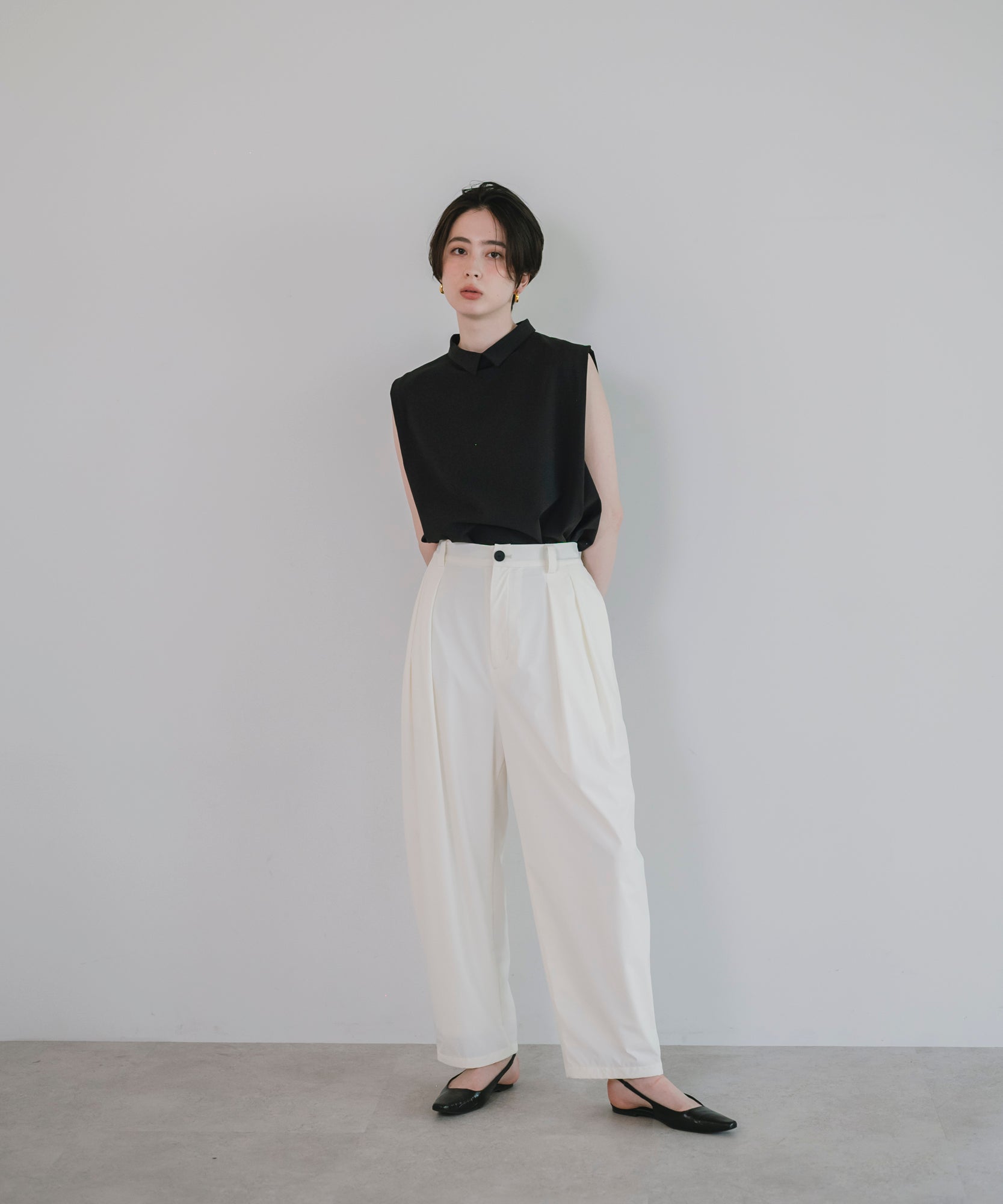 【Water Repellent】Two Tuck Easy Pants