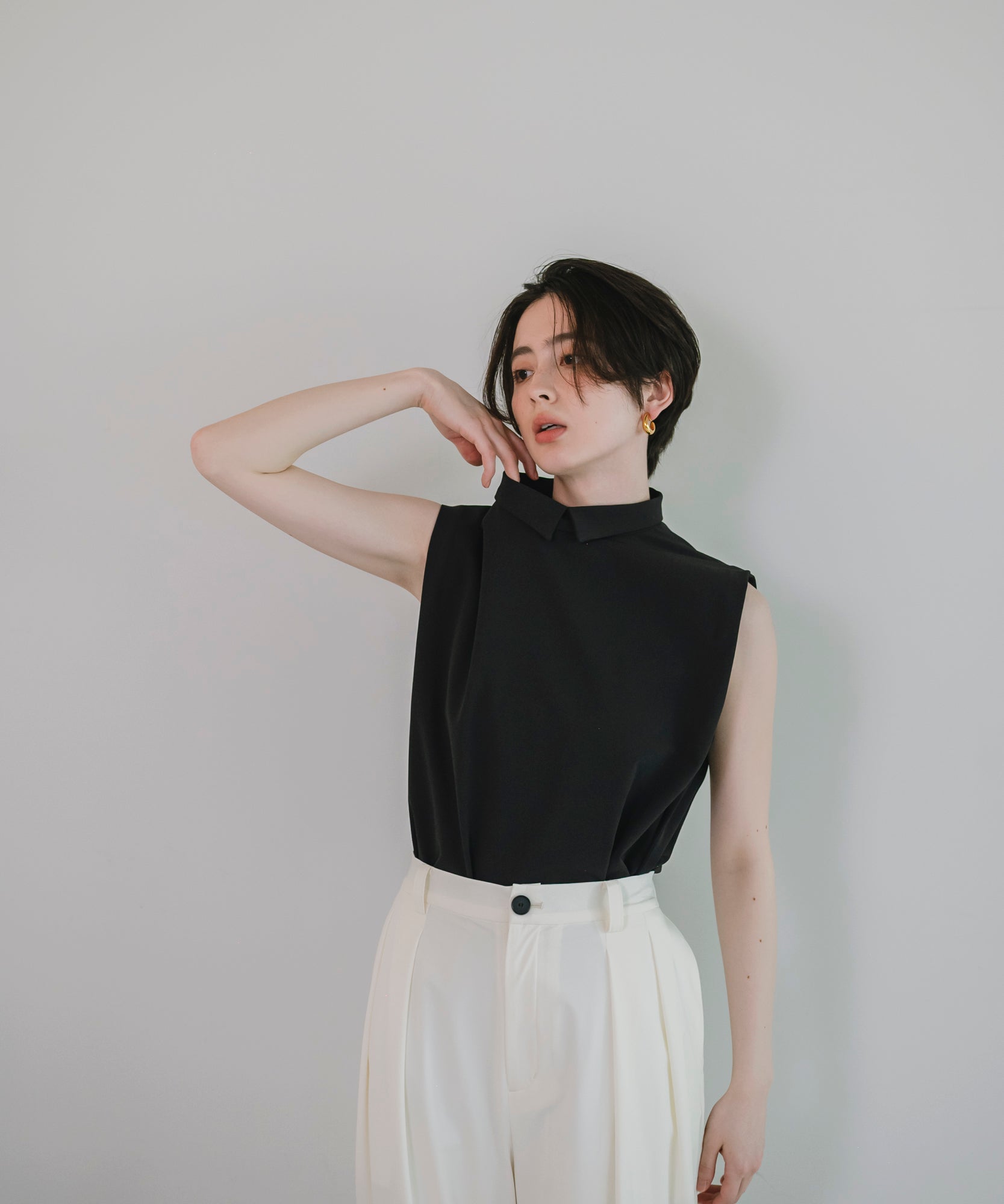 【Multi-Function 】Classic Collar Side Slit Blouse