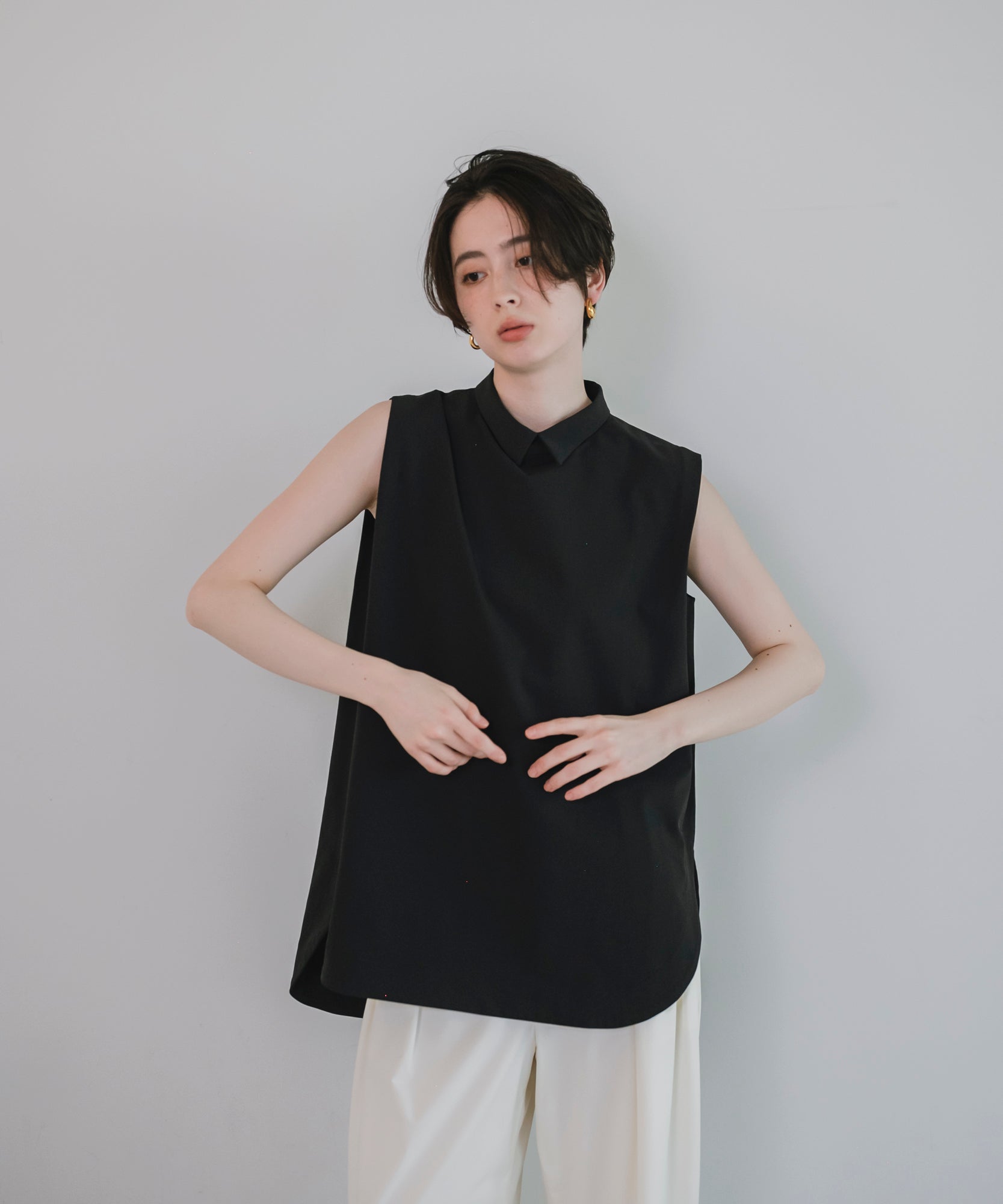 【Multi-Function 】Classic Collar Side Slit Blouse