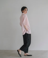 【Assorted Fabrics】Relaxed Boxy Half-Sleeve Shirt