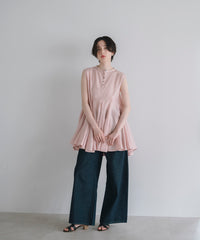 【Easy-Care】A-Line Peplum Tunic