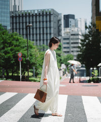 【Wrinkle Prevention】Cocoon Sleeveless All In One