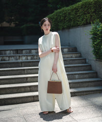 【Wrinkle Prevention】Cocoon Sleeveless All In One