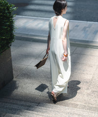 【Wrinkle Prevention】Cocoon Sleeveless All In One