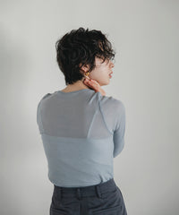 【Machine-Washable】Sheer Stretch Long Sleeve Tops