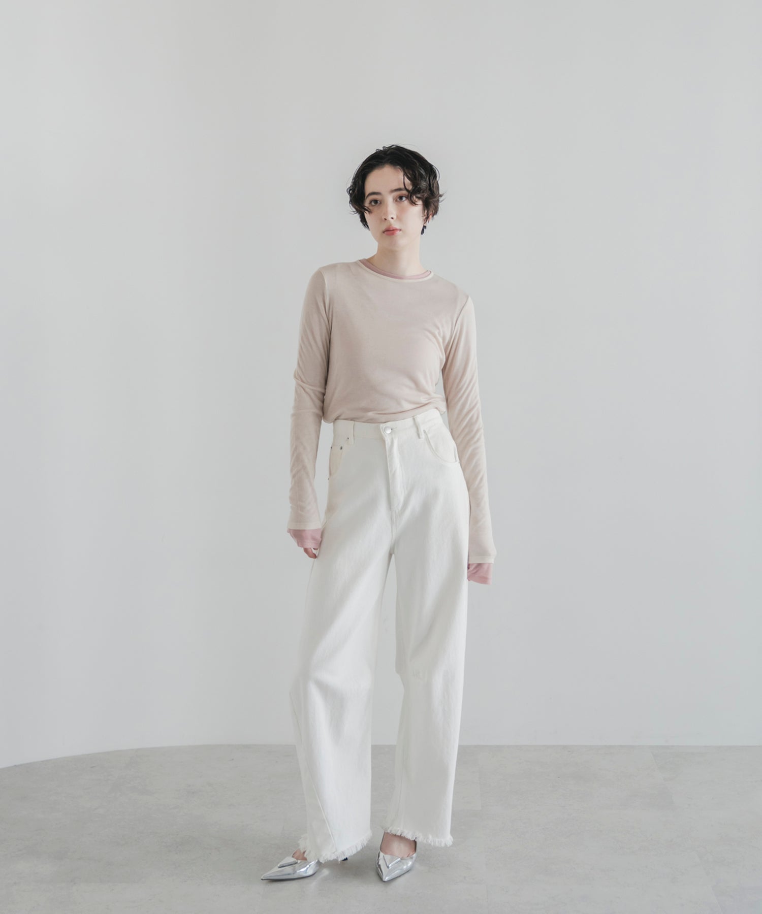 【Machine-Washable】Sheer Stretch Long Sleeve Tops