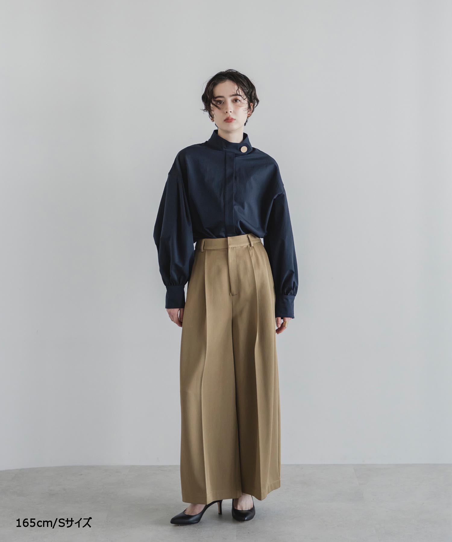 Wrinkle Prevention】Comfort Line Wide Tuck Pants – maré（マレ
