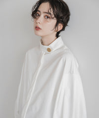 Gold Button Volume Sleeve Blouse