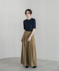 【Cool-Touch】Basic Half Sleeve Knit