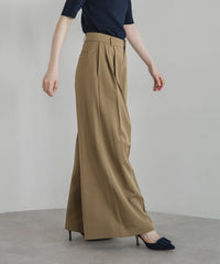 【Wrinkle Prevention】Comfort Line Wide Tuck Pants