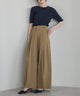 【Wrinkle Prevention】Comfort Line Wide Tuck Pants