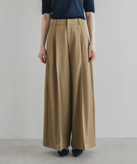 【Wrinkle Prevention】Comfort Line Wide Tuck Pants