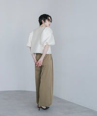 【Wrinkle Prevention】Comfort Line Wide Tuck Pants