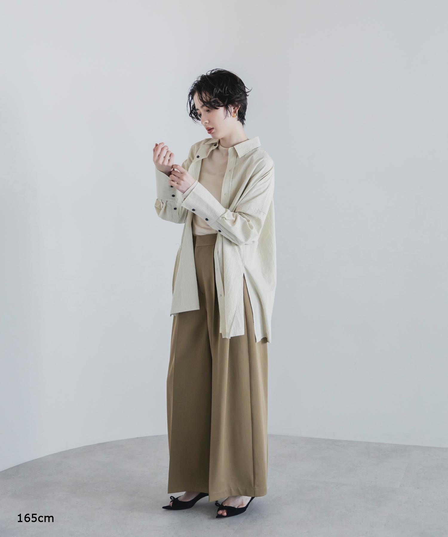 【Machine-Washable】Stripe Over Shirts