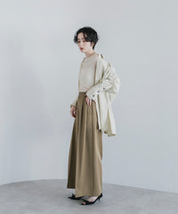 【Wrinkle Prevention】Comfort Line Wide Tuck Pants