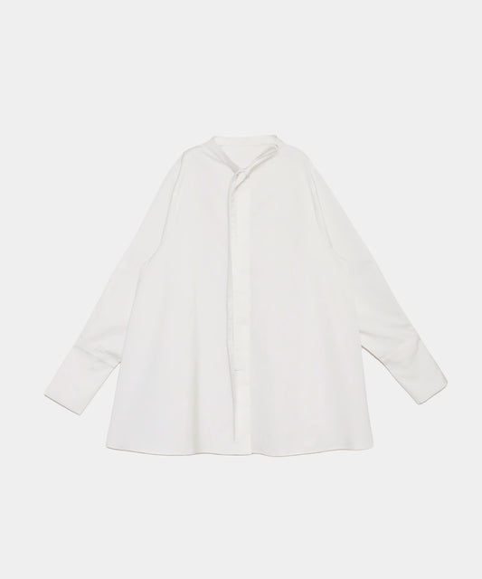 【Water Repellent】Slim Tie Flare Blouse