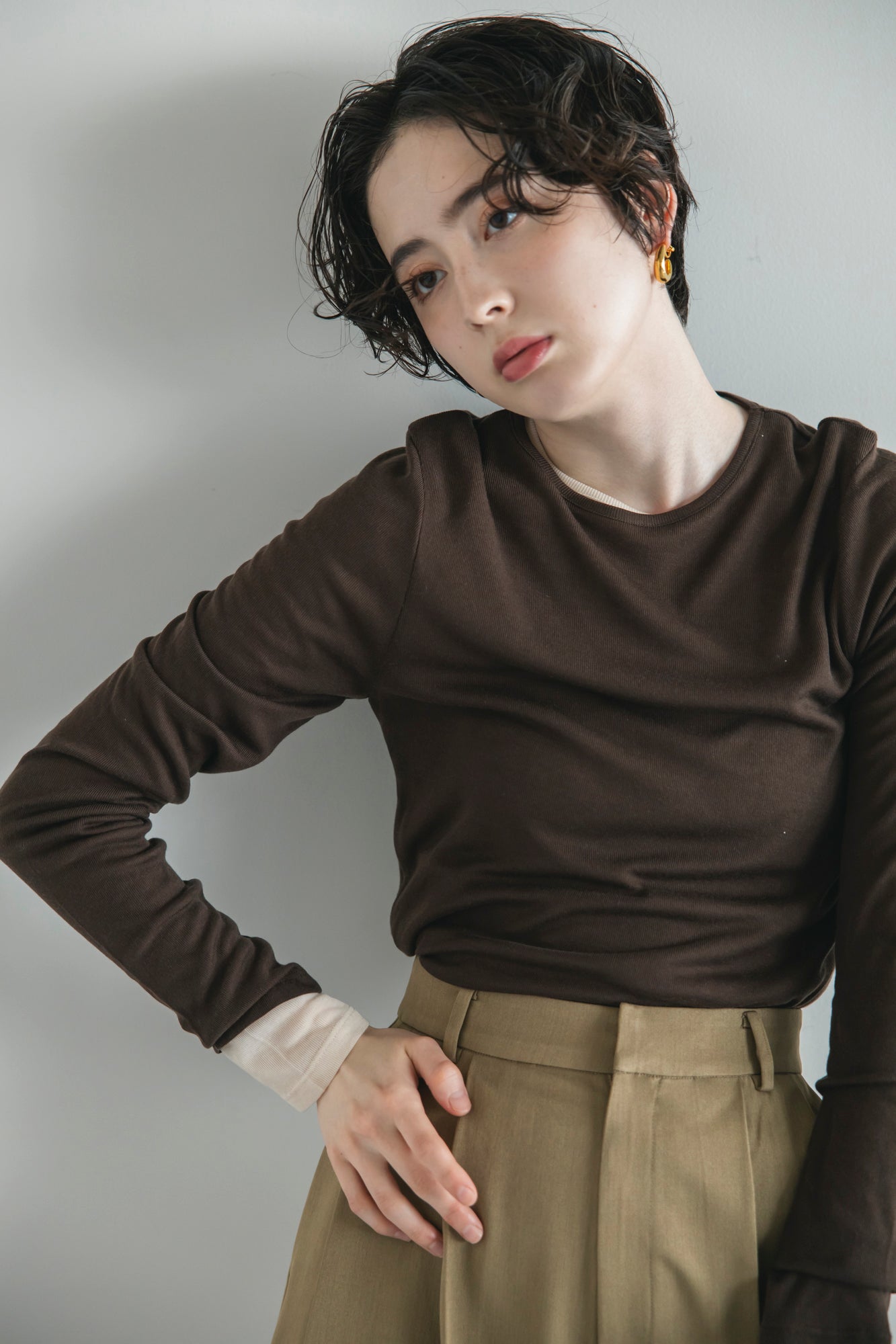 【Machine-Washable】Sheer Stretch Long Sleeve Tops