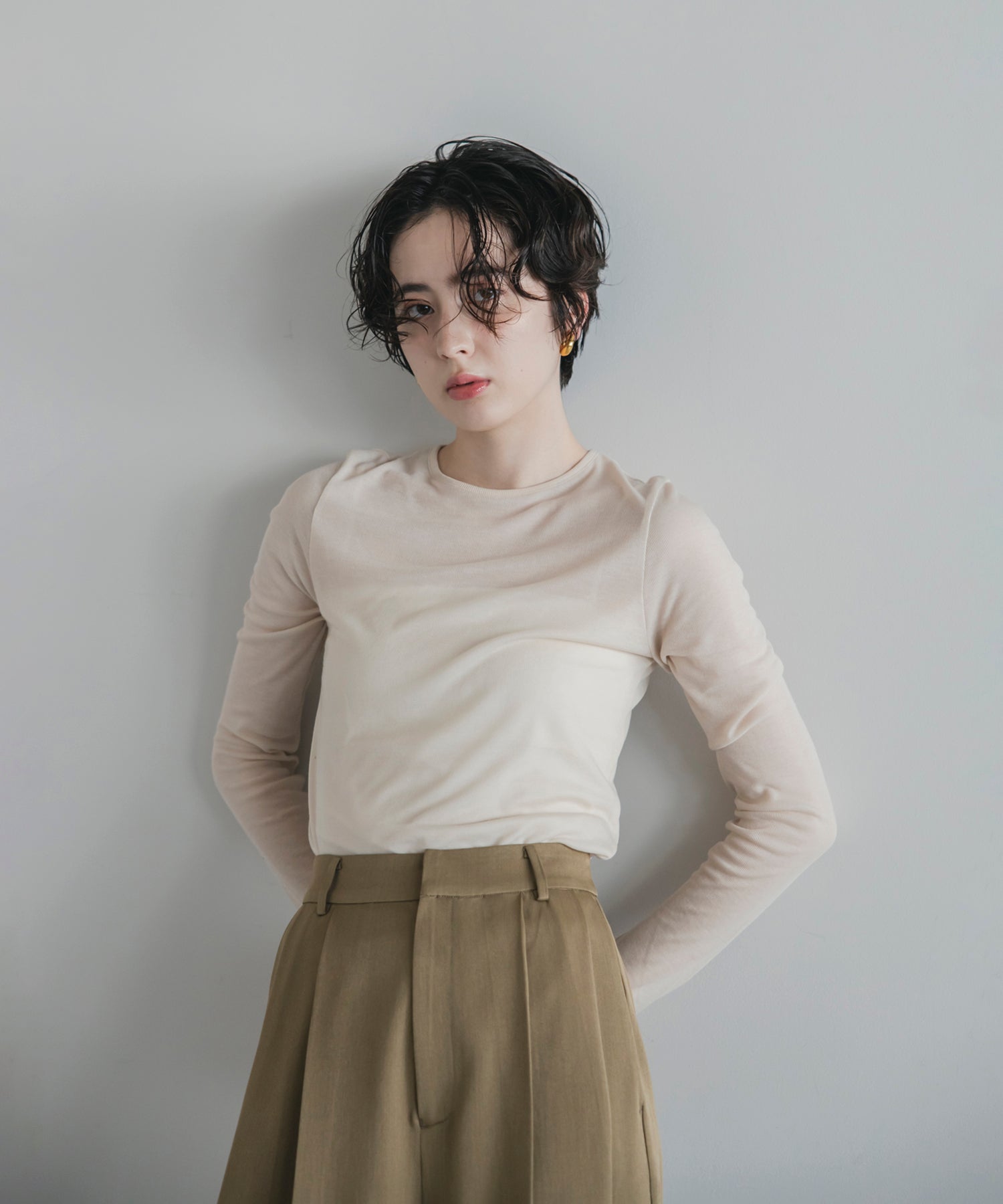 【Machine-Washable】Sheer Stretch Long Sleeve Tops