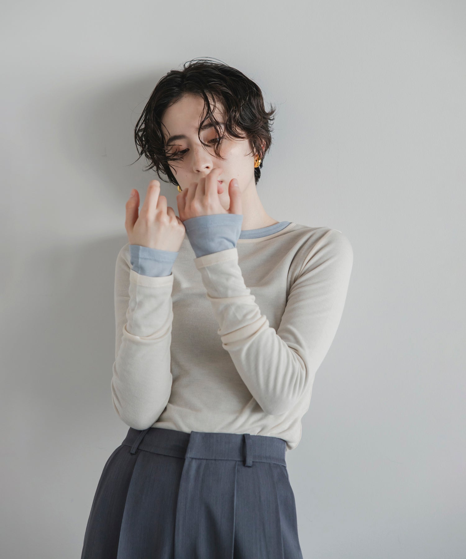 【Machine-Washable】Sheer Stretch Long Sleeve Tops