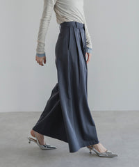 【Wrinkle Prevention】Comfort Line Wide Tuck Pants