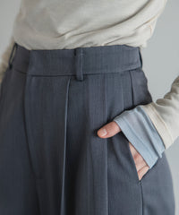 【Wrinkle Prevention】Comfort Line Wide Tuck Pants