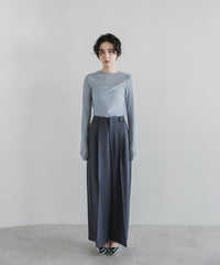 【Wrinkle Prevention】Comfort Line Wide Tuck Pants