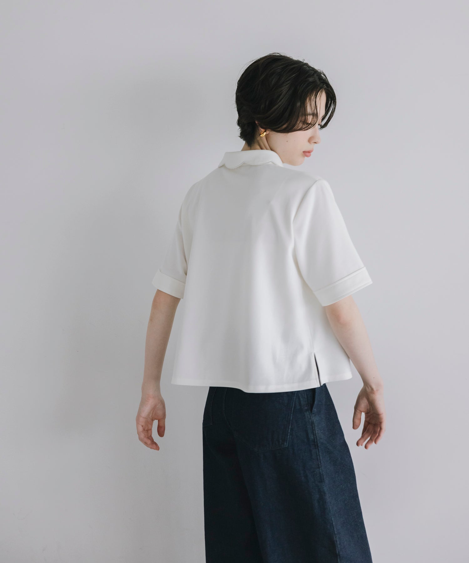 【Multi-Function】Scallop Collar Polo Tops