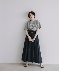 【Water-Repellent】Belt set Flared Skirt