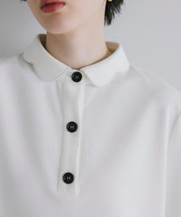 【Multi-Function】Scallop Collar Polo Tops