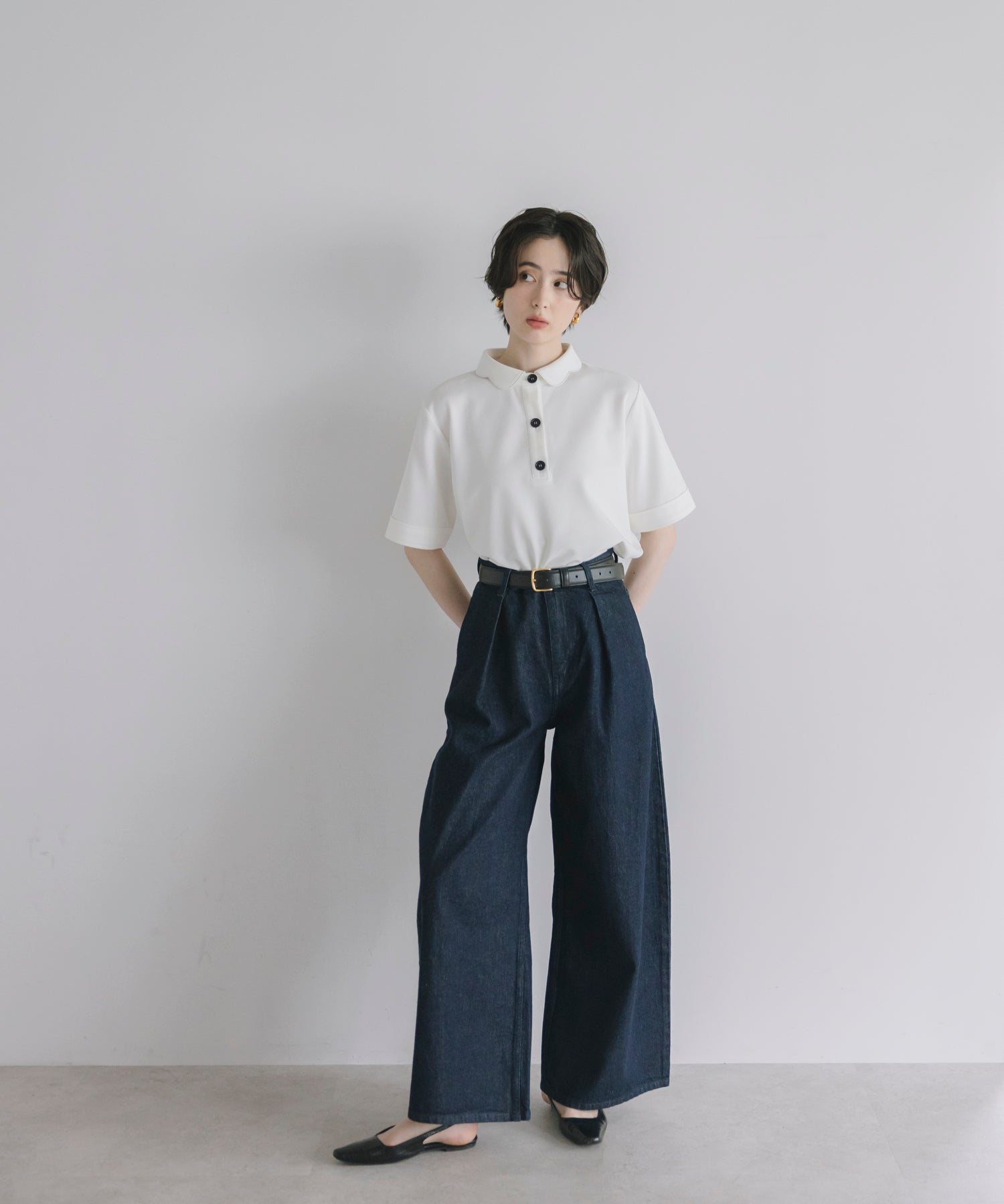 【Multi-Function】Scallop Collar Polo Tops