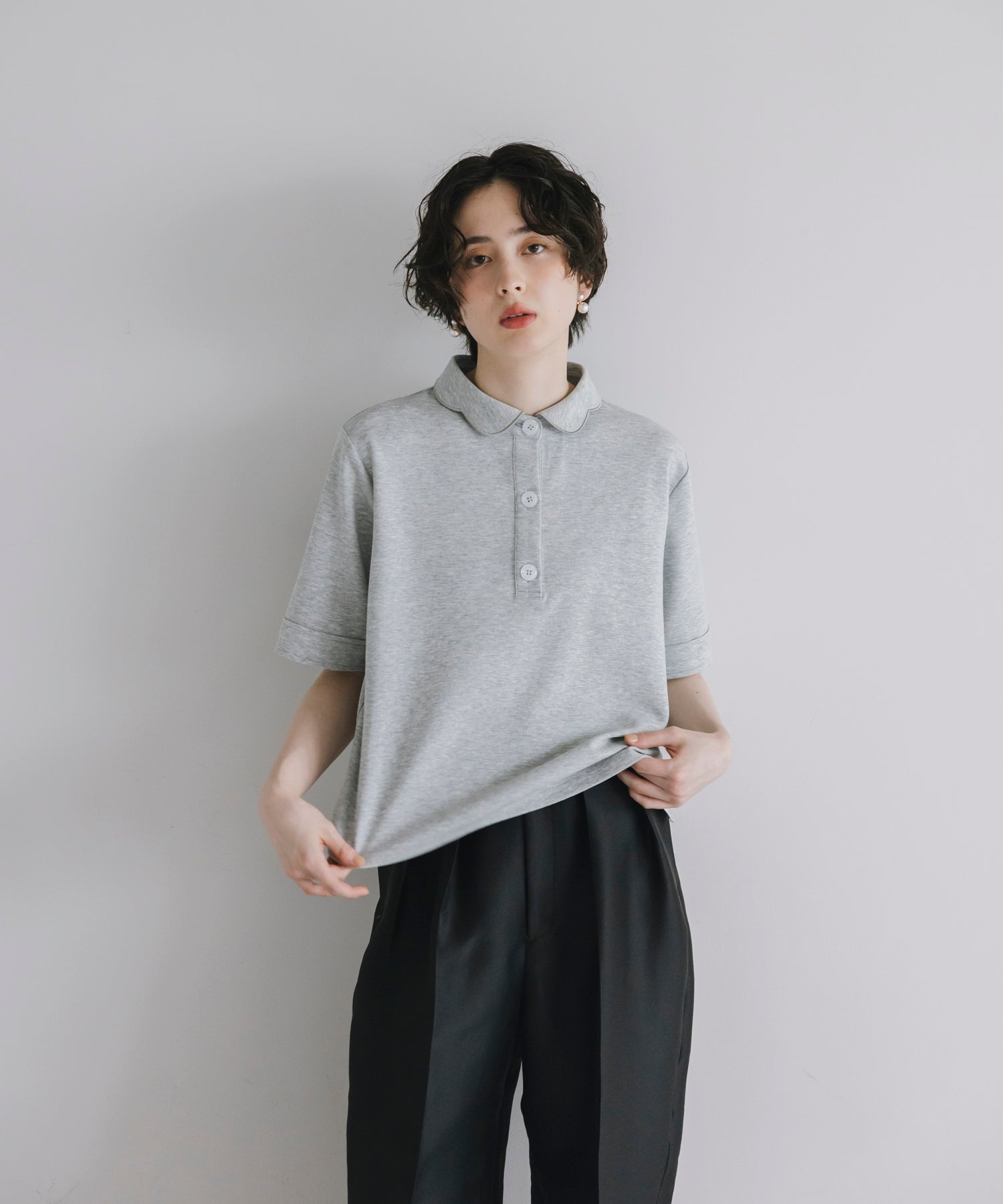 【Multi-Function】Scallop Collar Polo Tops