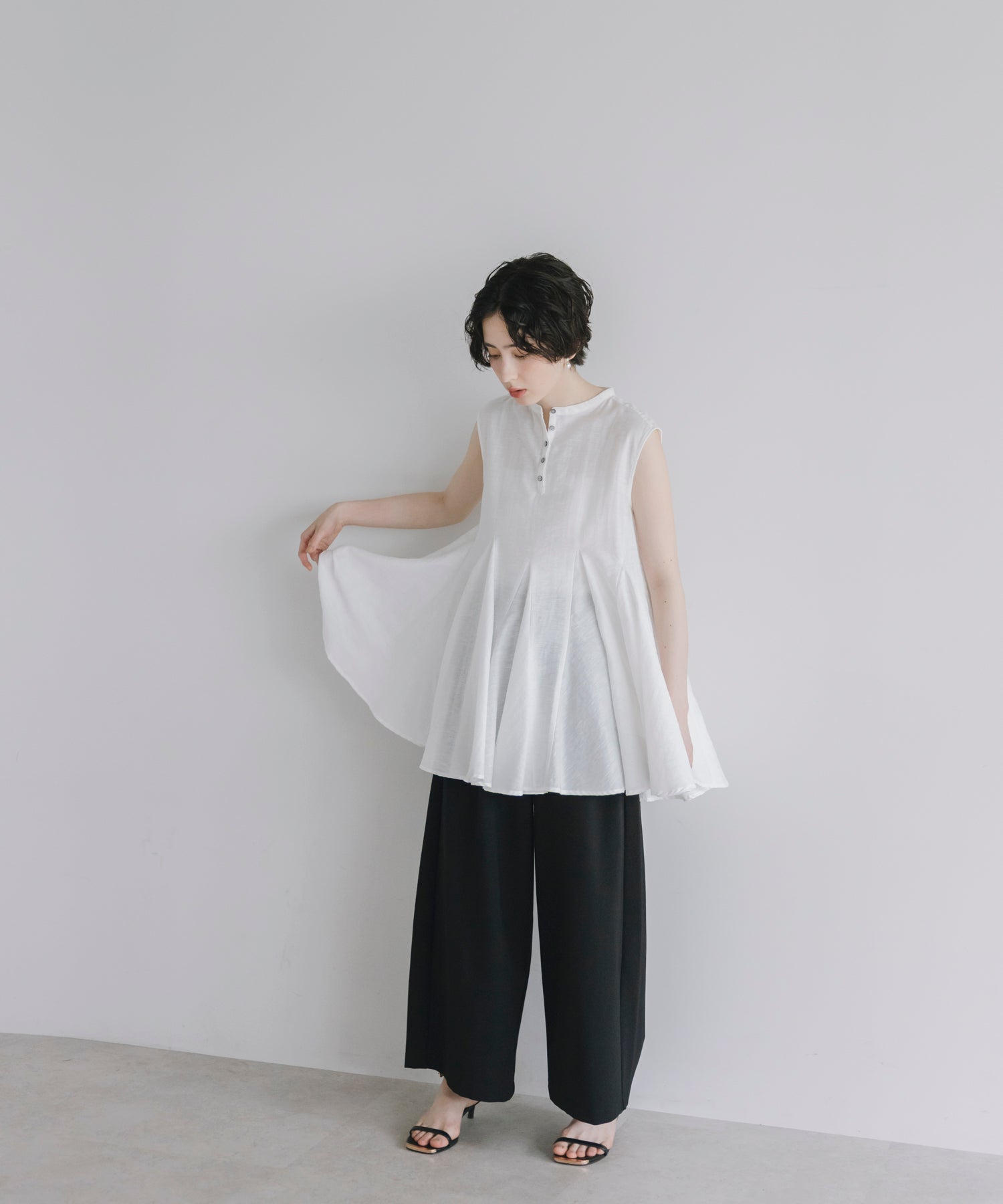 【Easy-Care】A-Line Peplum Tunic