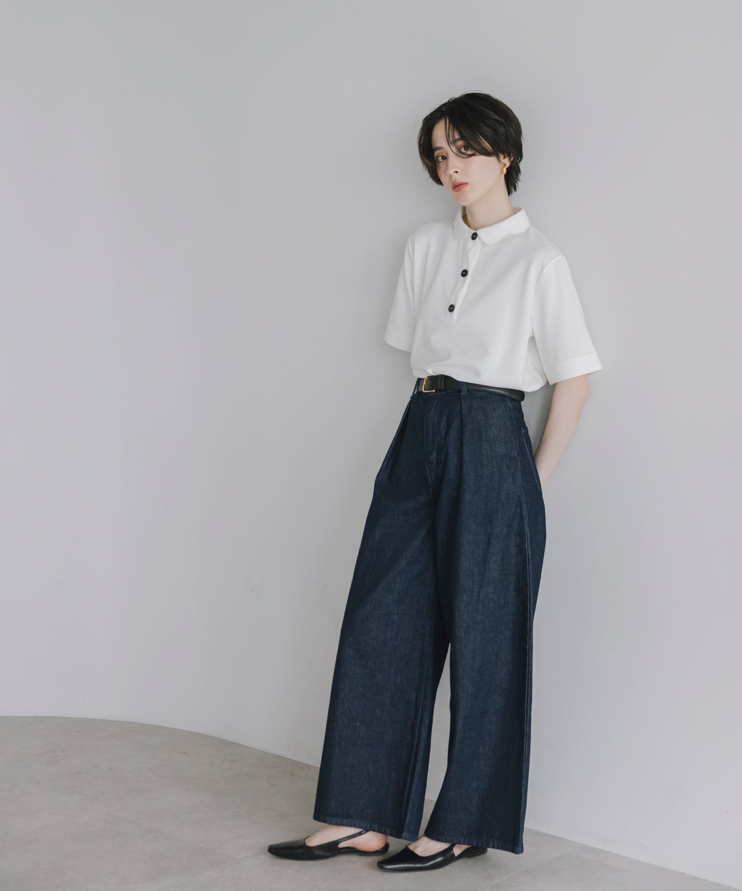 【Multi-Function】Scallop Collar Polo Tops