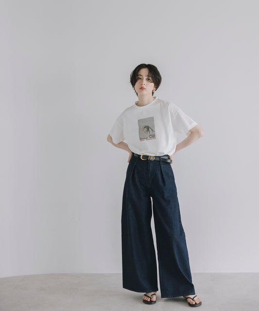 【KUROKI Denim】Tucked Wide Denim