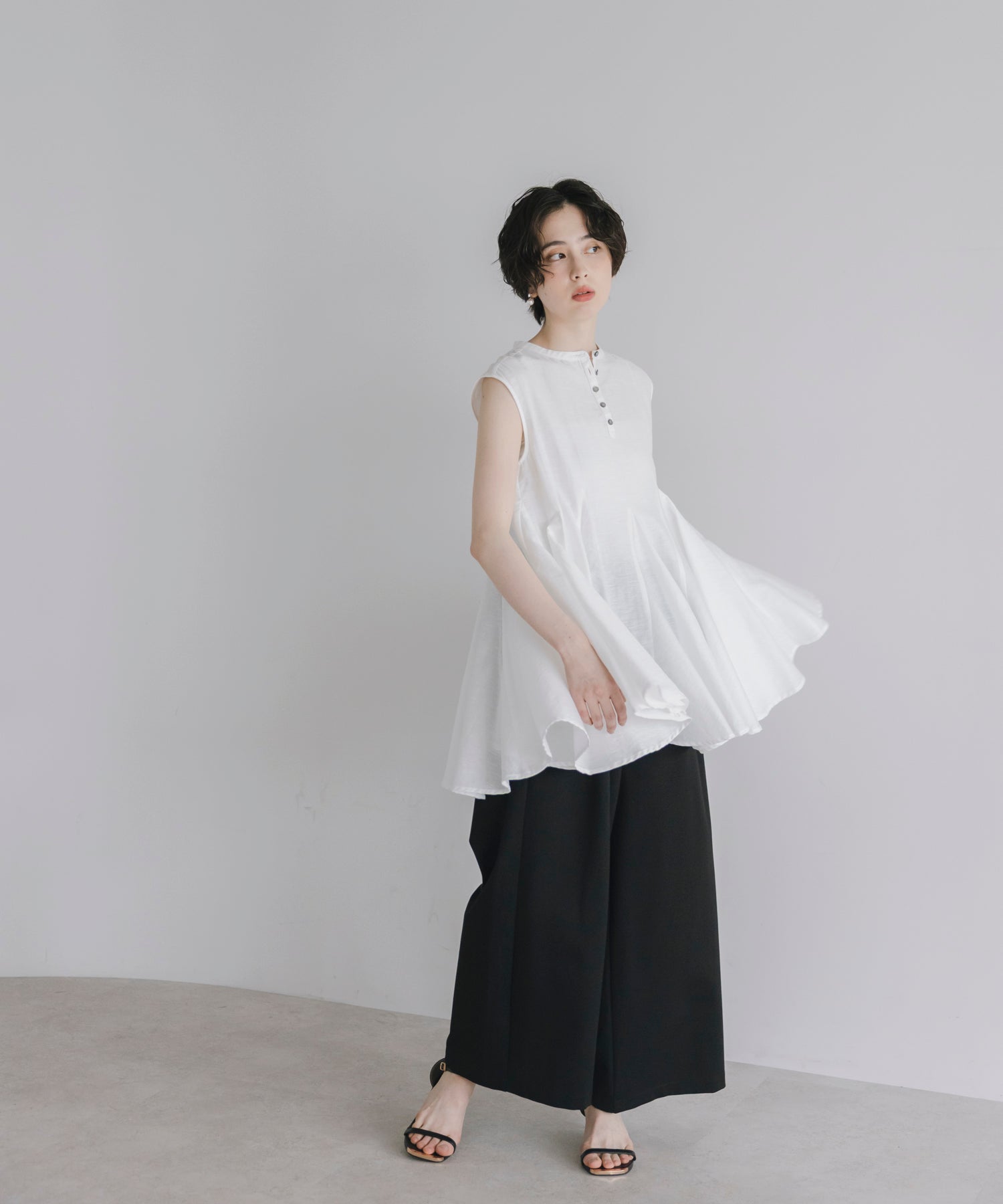 【Easy-Care】A-Line Peplum Tunic