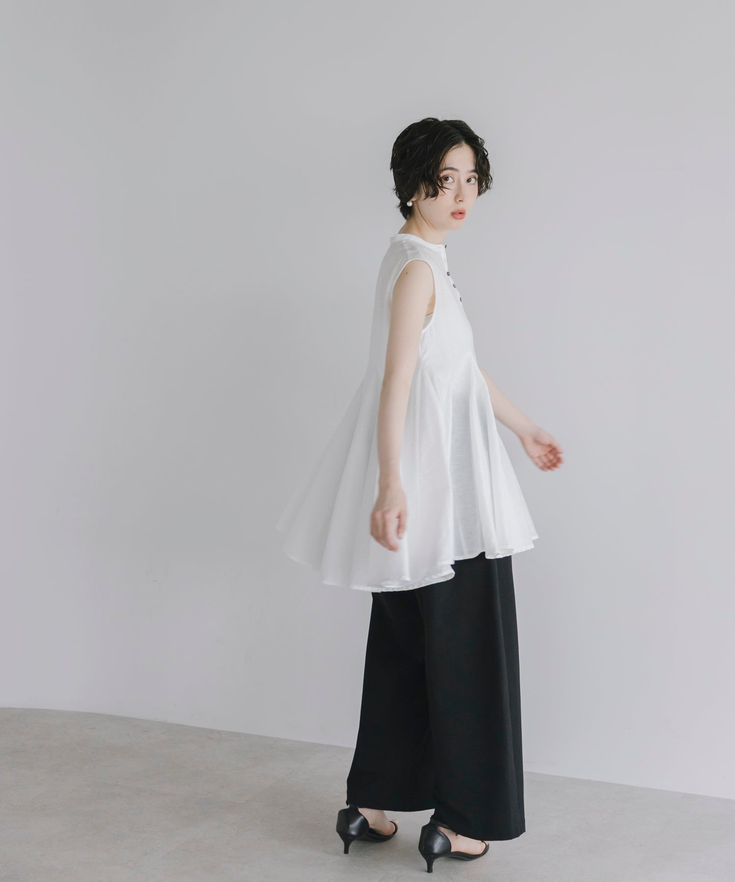 【Easy-Care】A-Line Peplum Tunic