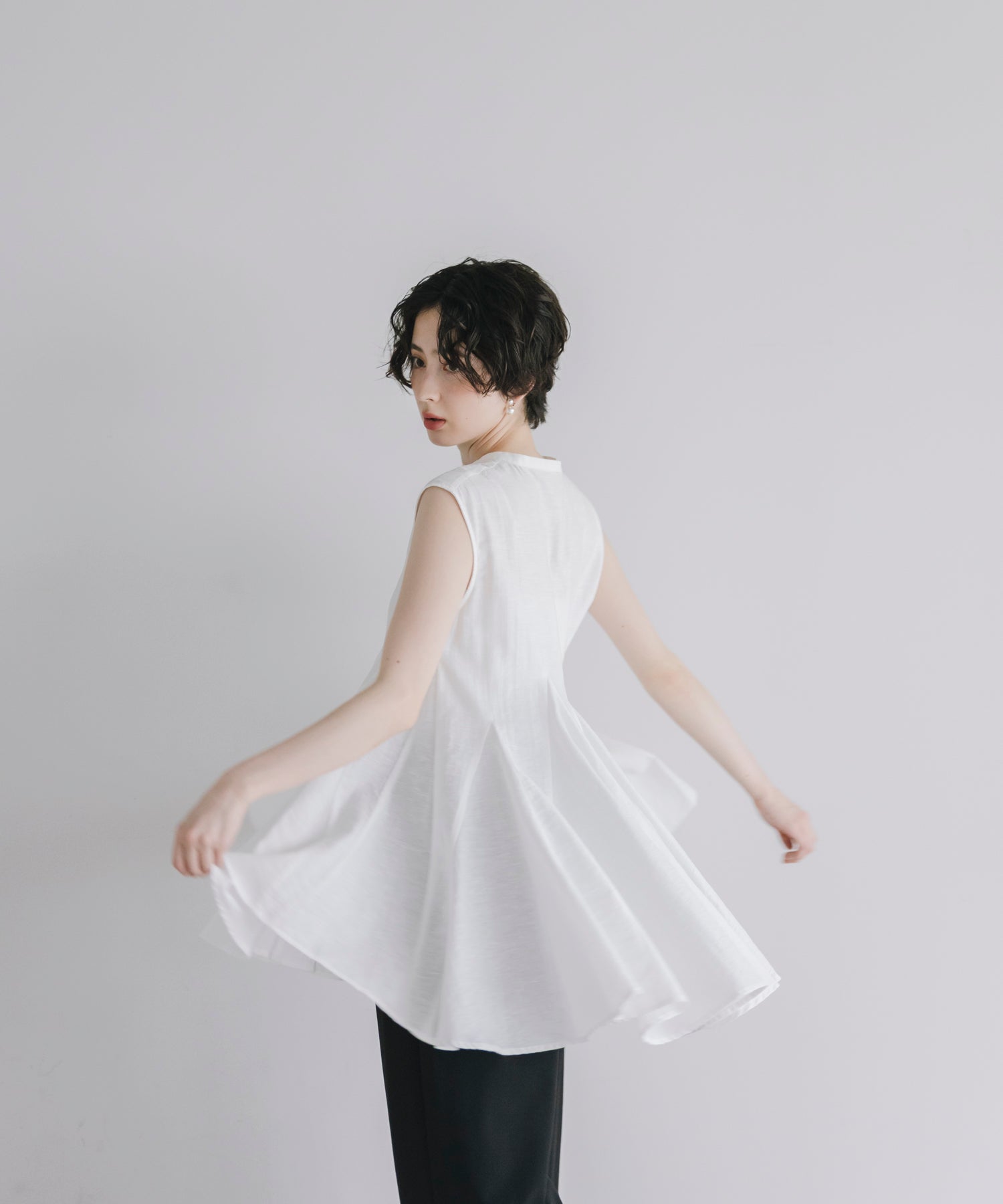 【Easy-Care】A-Line Peplum Tunic