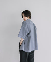 【Assorted Fabrics】Relaxed Boxy Half-Sleeve Shirt