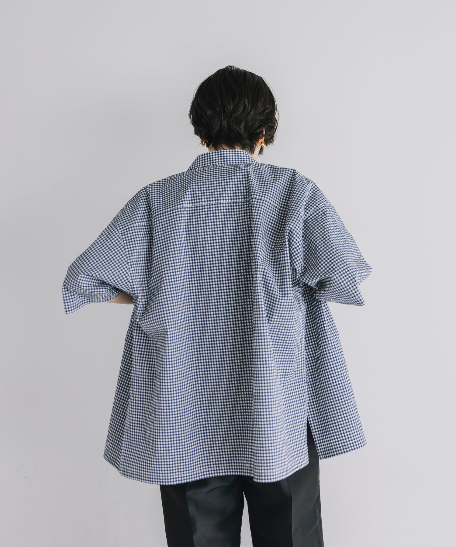 【Assorted Fabrics】Relaxed Boxy Half-Sleeve Shirt
