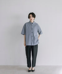 【Assorted Fabrics】Relaxed Boxy Half-Sleeve Shirt
